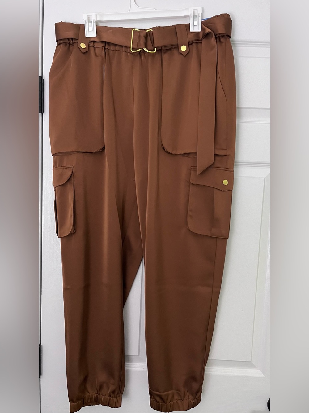 INC Women’s Brown Cargo Jogger Pants with Belt
